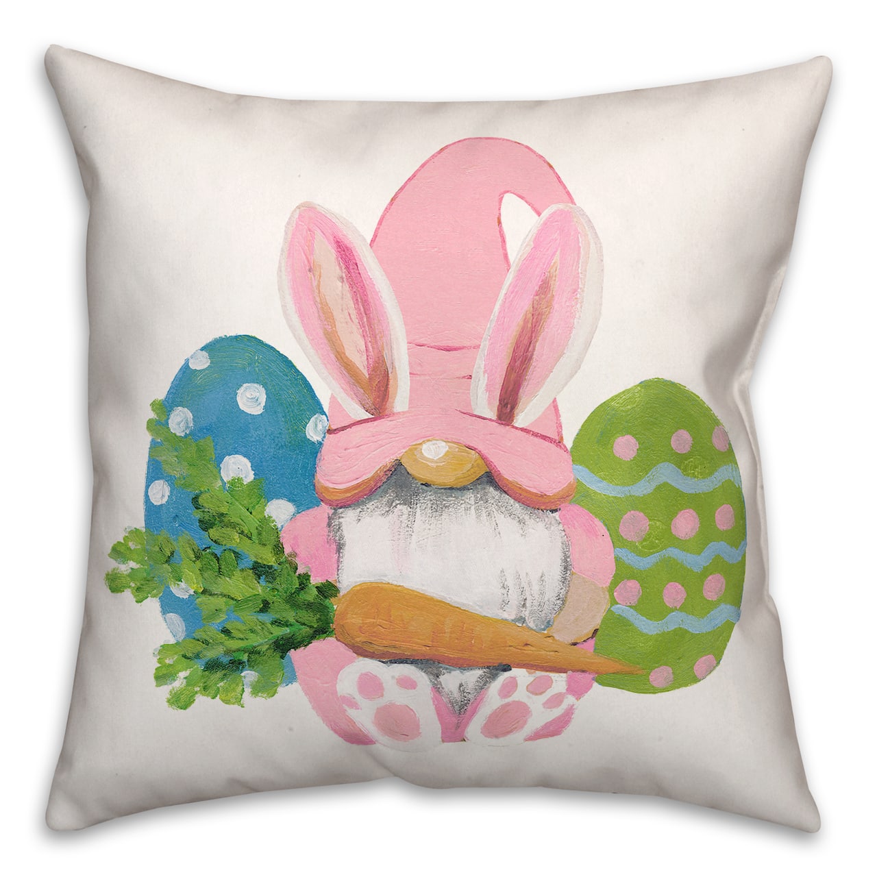 Easter Bunny Gnome 18" x 18" Throw Pillow